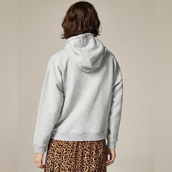 NWT J CREW New heritage fleece zip-up hoodie in grey - Picture 4 of 8